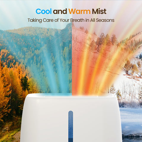 Chooone 6L top-fill humidifier dispersion mist shows cool and warm modes