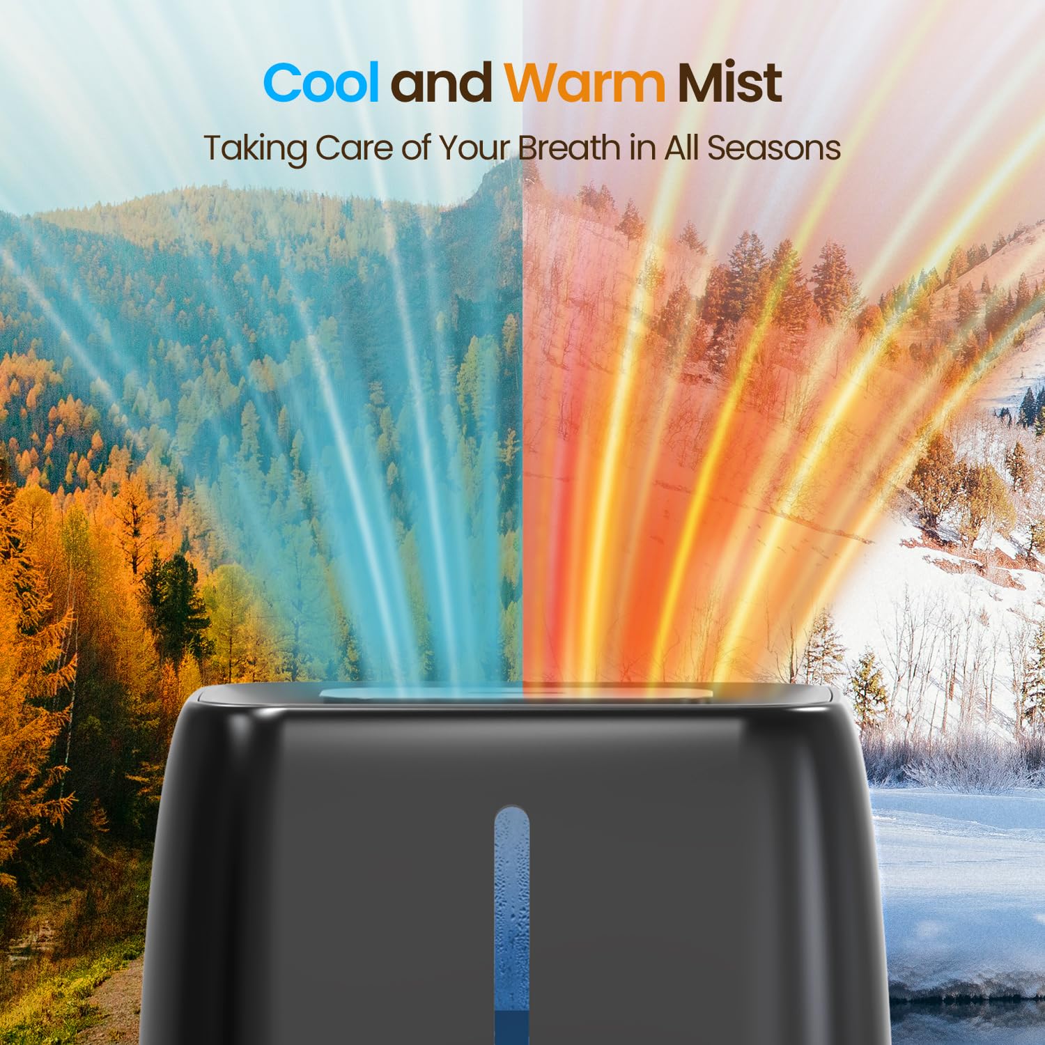 Chooone humidifier cool mist mode depicted for seasonal comfort