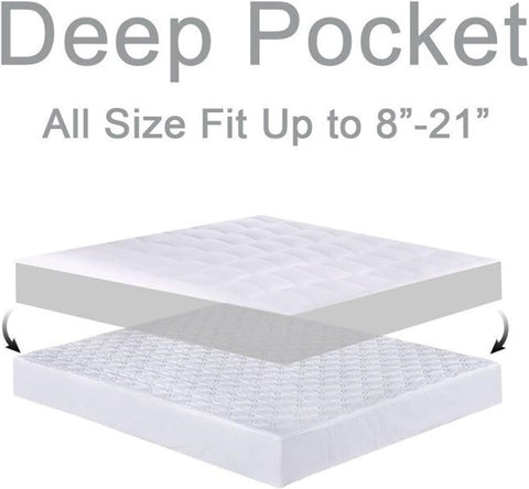 CHOPINMOON deep pocket skirt keeps topper secure on the mattress