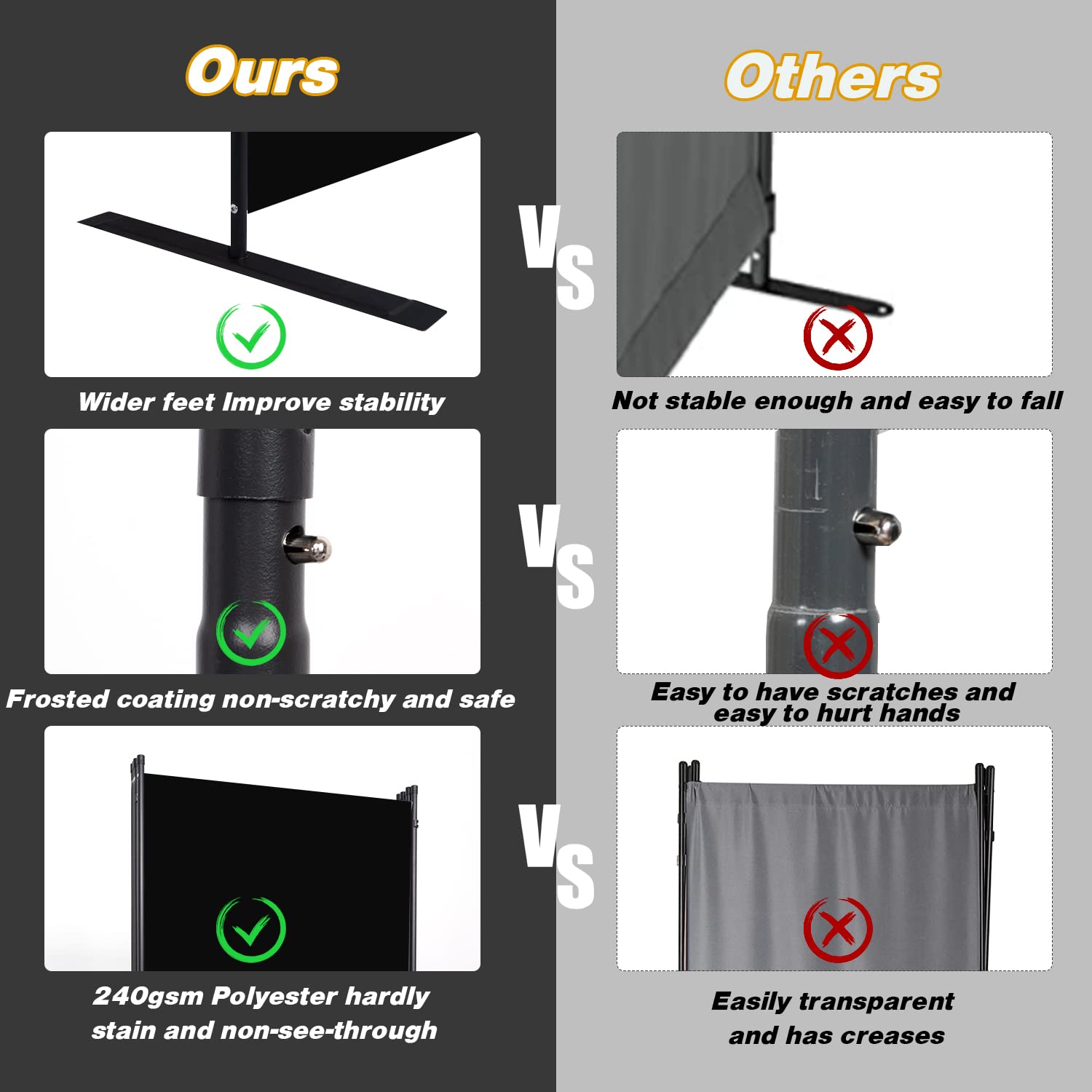 CHOSENM freestanding portable room partition for quick privacy layouts