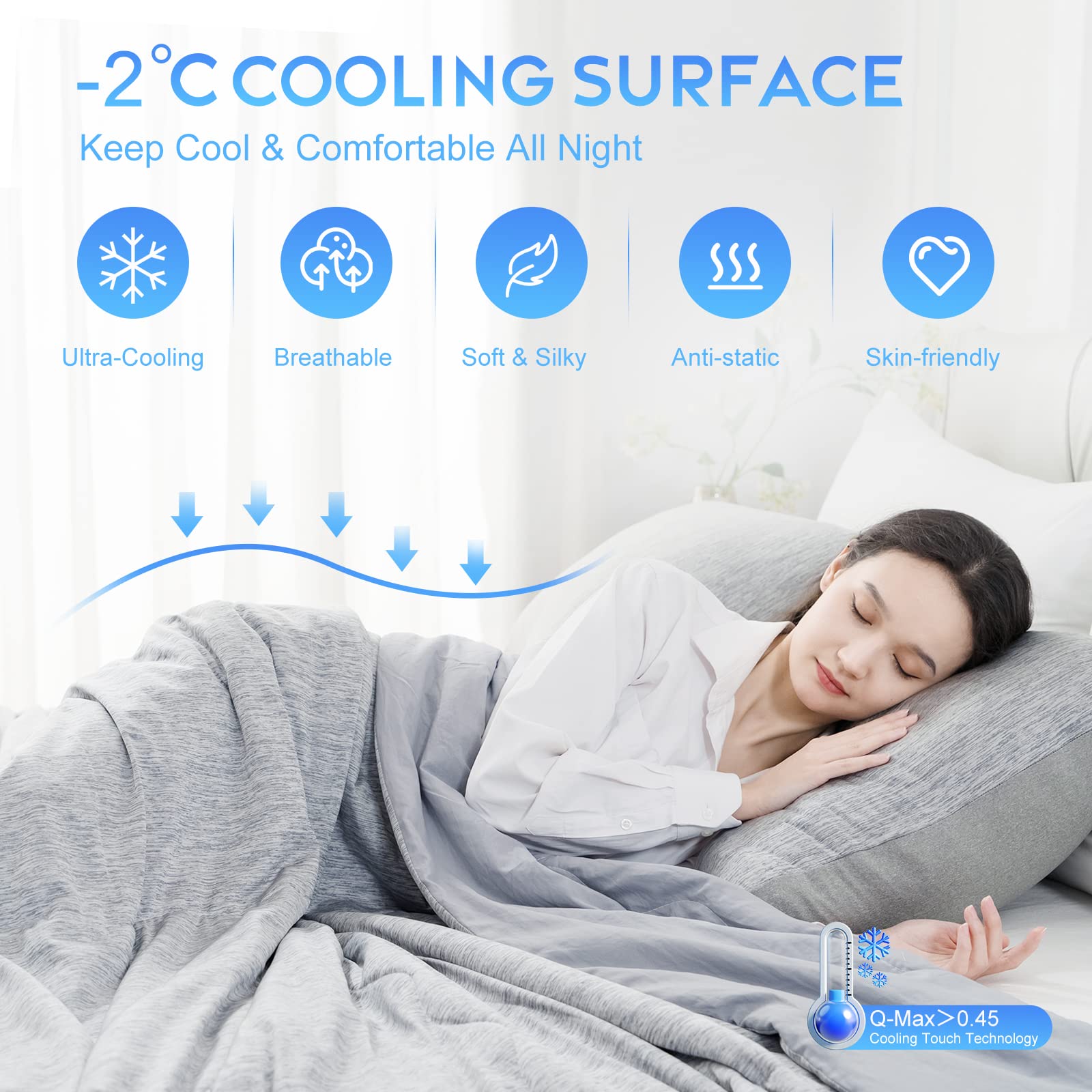 CHOSHOME twin-size blanket on bed for hot sleepers