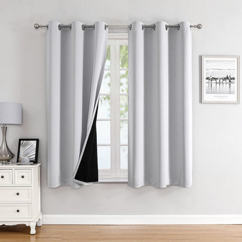 ChrisDowa blackout curtains in greyish white block light for restful bedroom