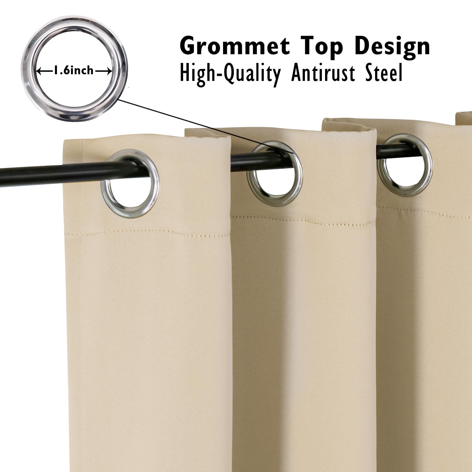 ChrisDowa 2-panel grommet setup shows easy installation and a sleek look