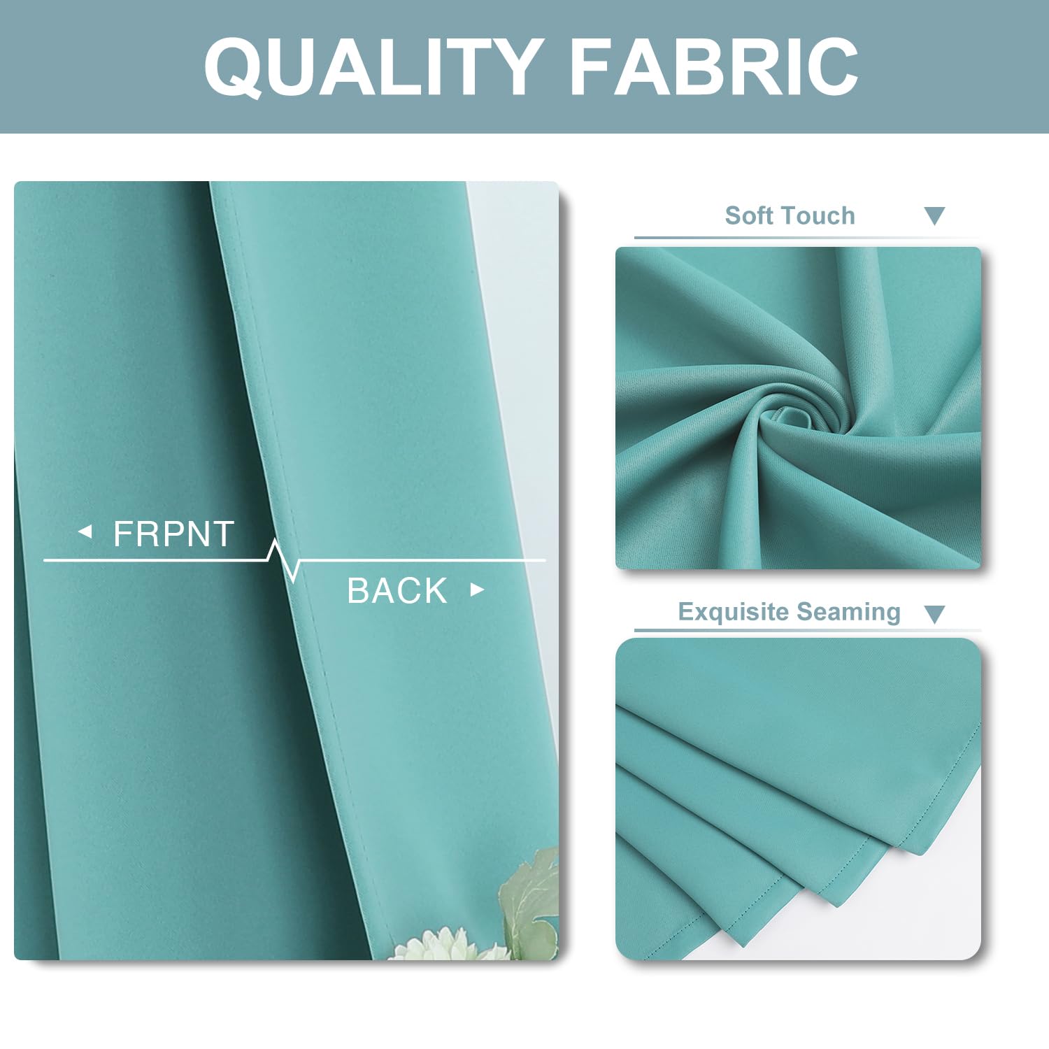 ChrisDowa Aqua blackout curtains with thermal insulation for temperature control