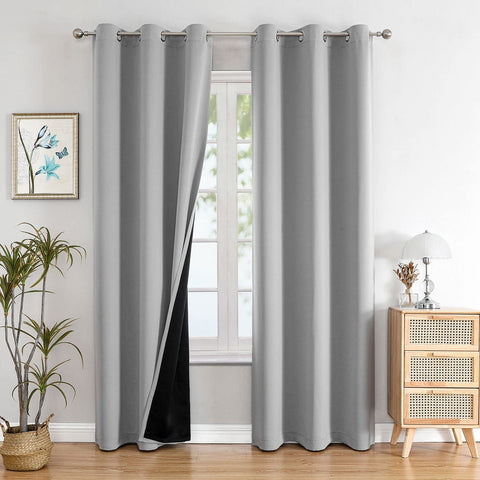 ChrisDowa bedroom blackout curtains lined 84in 2-panel block light for deep sleep.