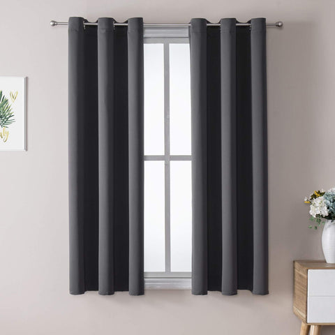 ChrisDowa blackout curtains two panels with metal grommets for quick room darkening