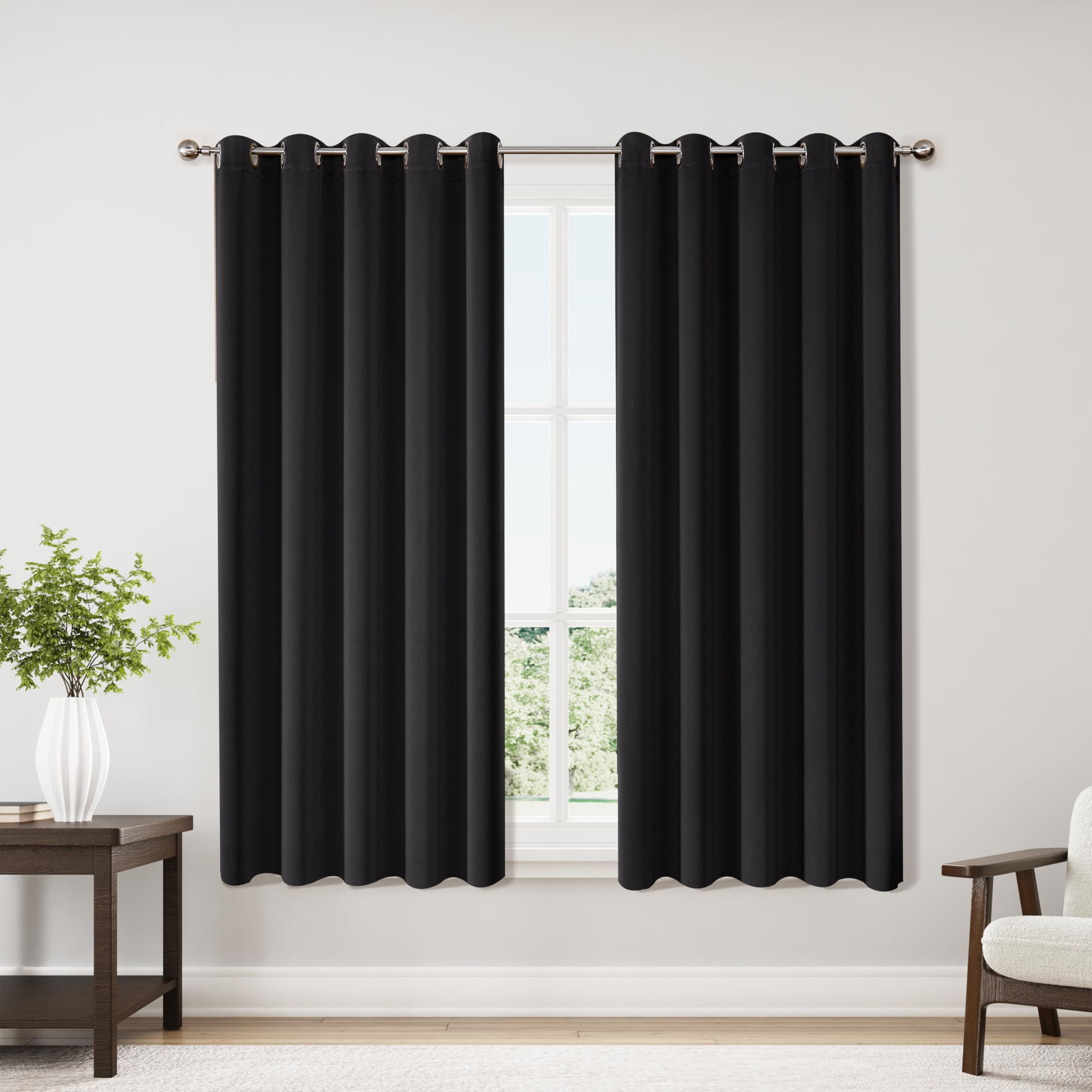 ChrisDowa blackout curtain panel 01 with grommets for smooth sliding; room darkening and privacy.
