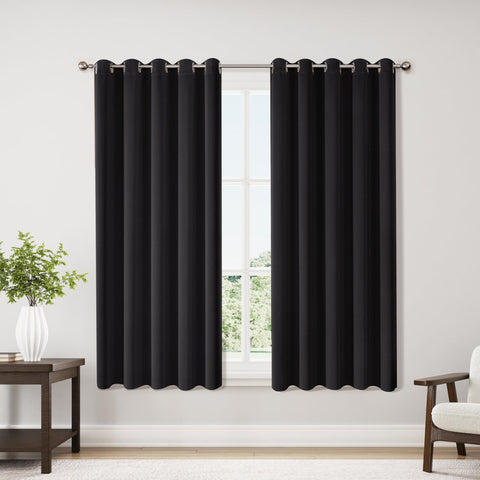 ChrisDowa blackout curtain panel 01 with grommets for smooth sliding; room darkening and privacy.