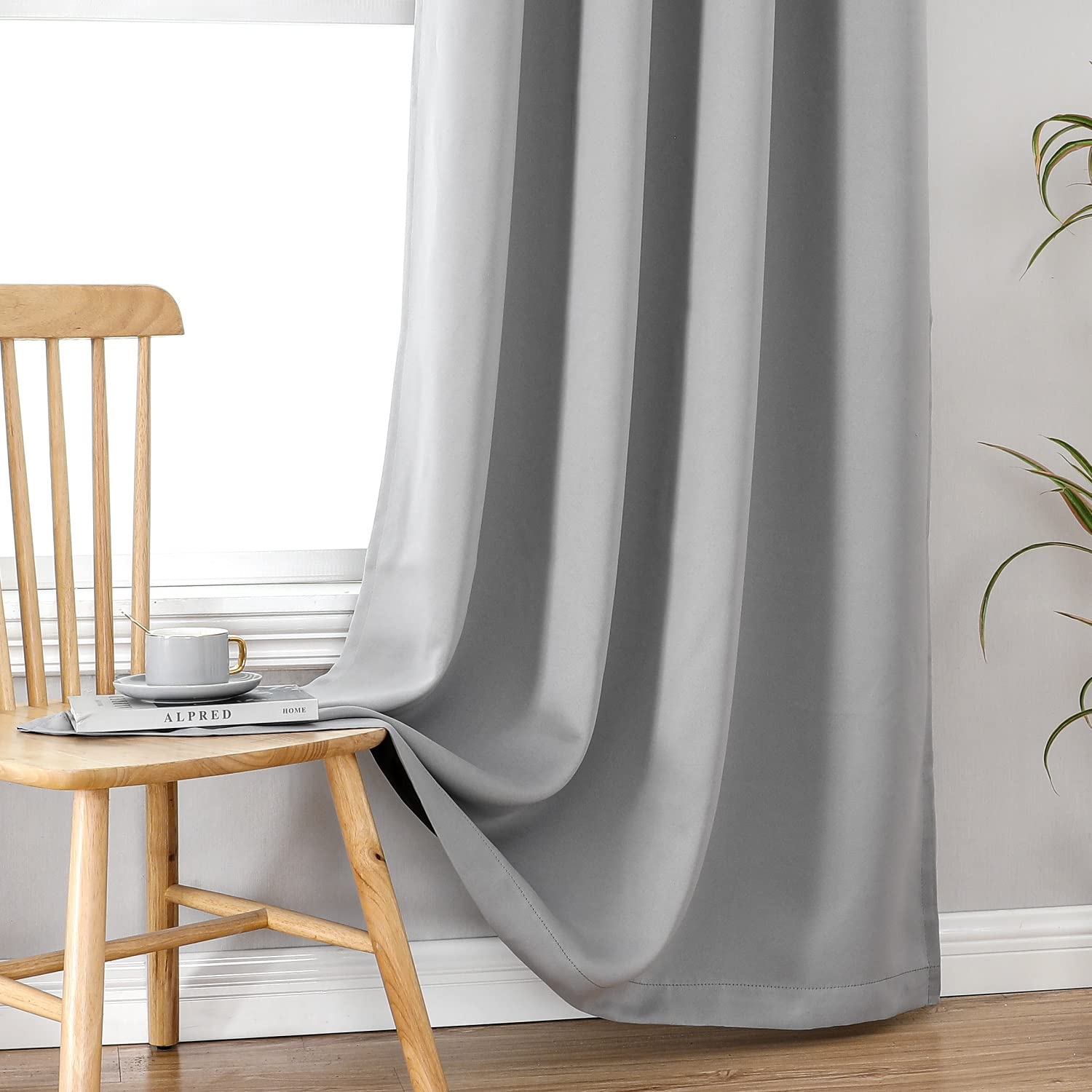 ChrisDowa blackout curtains 72in light grey energy saving helps cut bills.