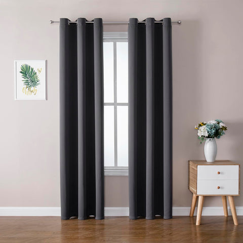 ChrisDowa blackout curtains panel closeup with grommets for easy hanging