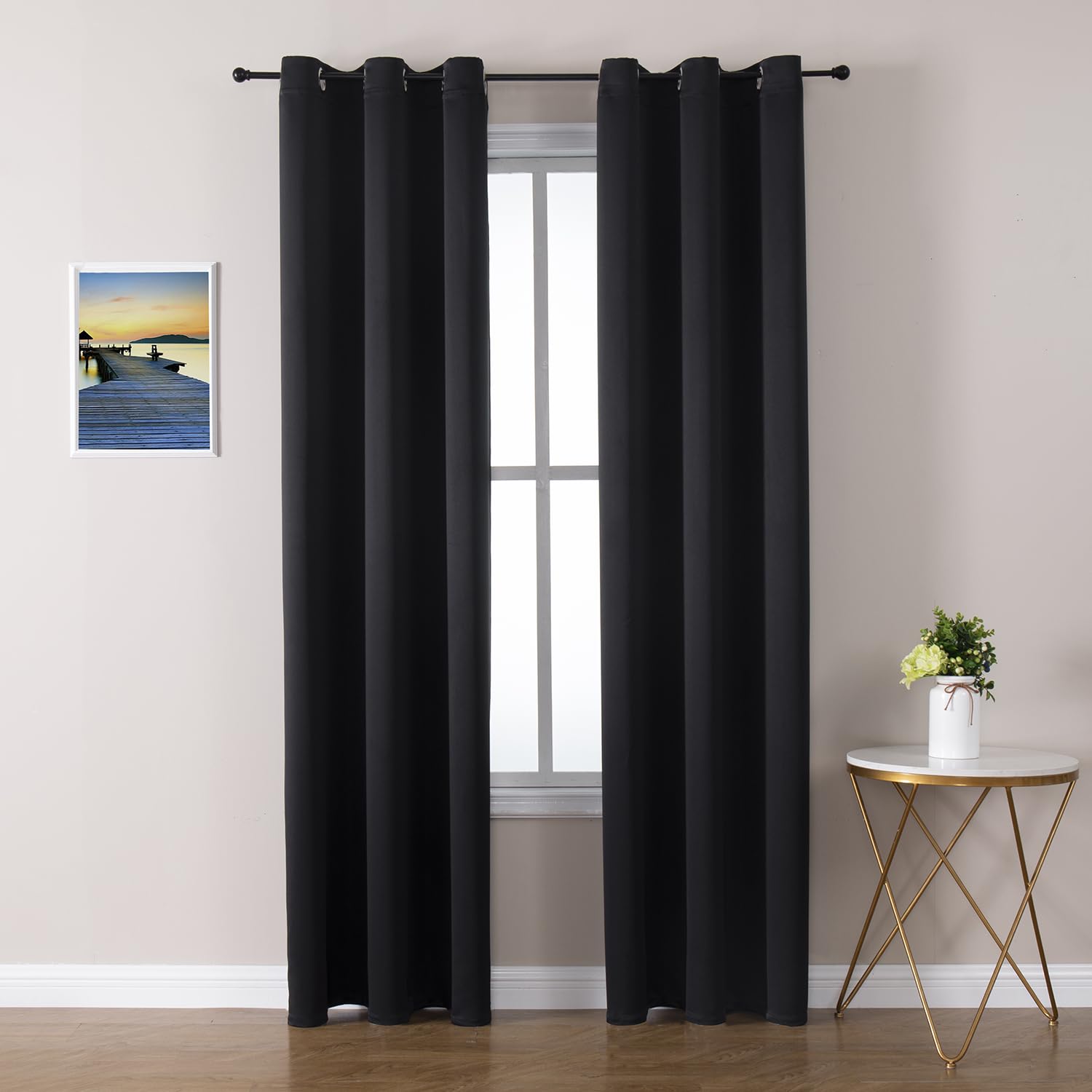 ChrisDowa blackout curtains 72-inch panel with grommets block light for better sleep.
