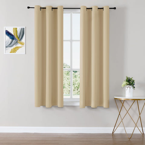 ChrisDowa blackout curtains Biscotti Beige 42x63 block light for better daytime naps