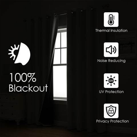 ChrisDowa blackout curtains with six top grommets ease hanging and sliding