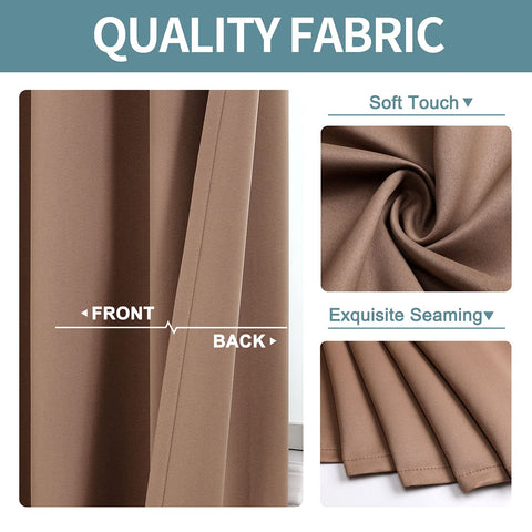 ChrisDowa cappuccino grommet curtains block sunlight to enhance daytime rest.