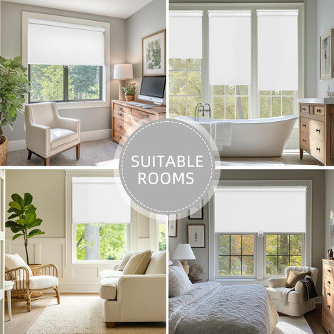 ChrisDowa cordless blackout roller shade bedroom use, privacy and temperature comfort.
