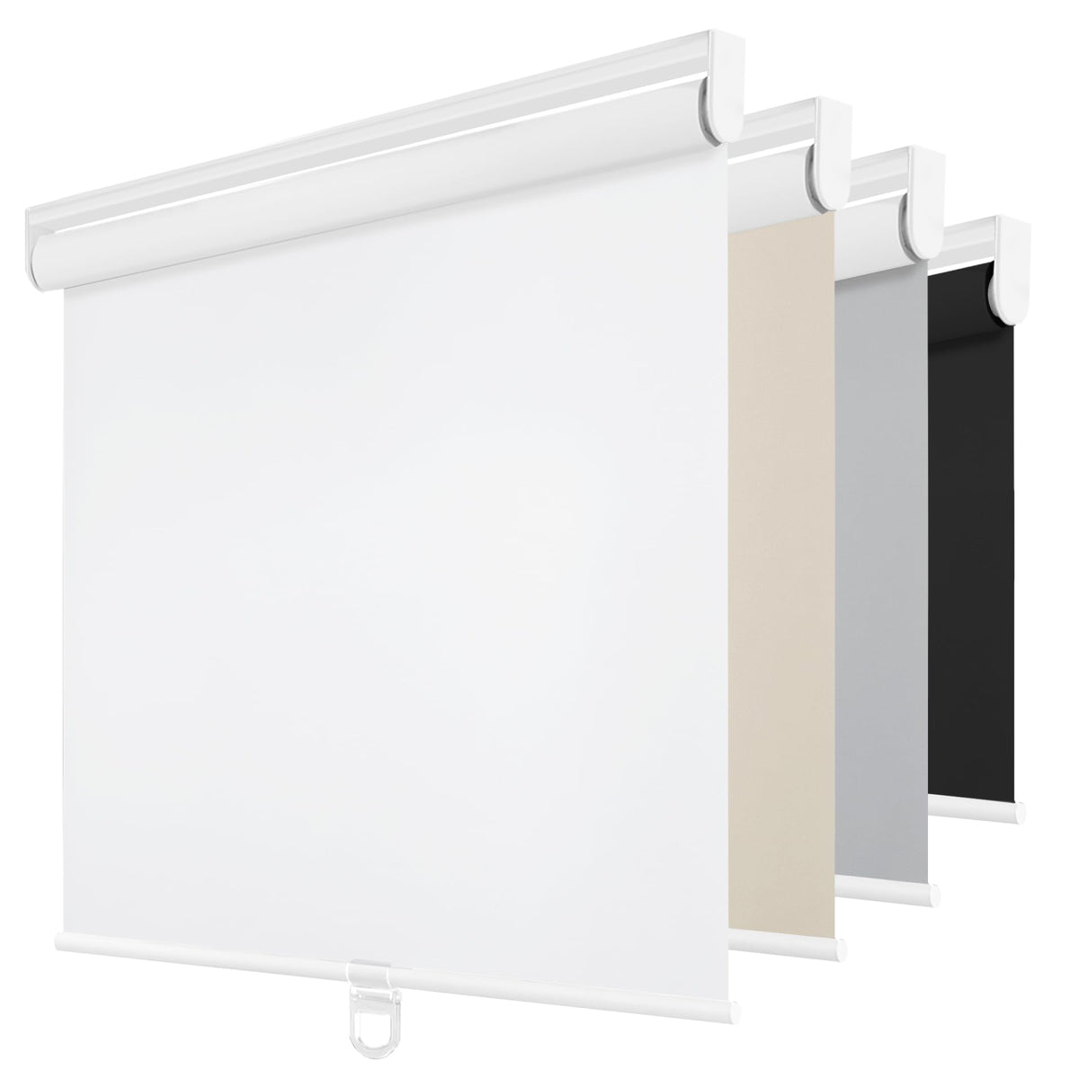 ChrisDowa cordless blackout roller shade front view, sleek design for living rooms and bedrooms.