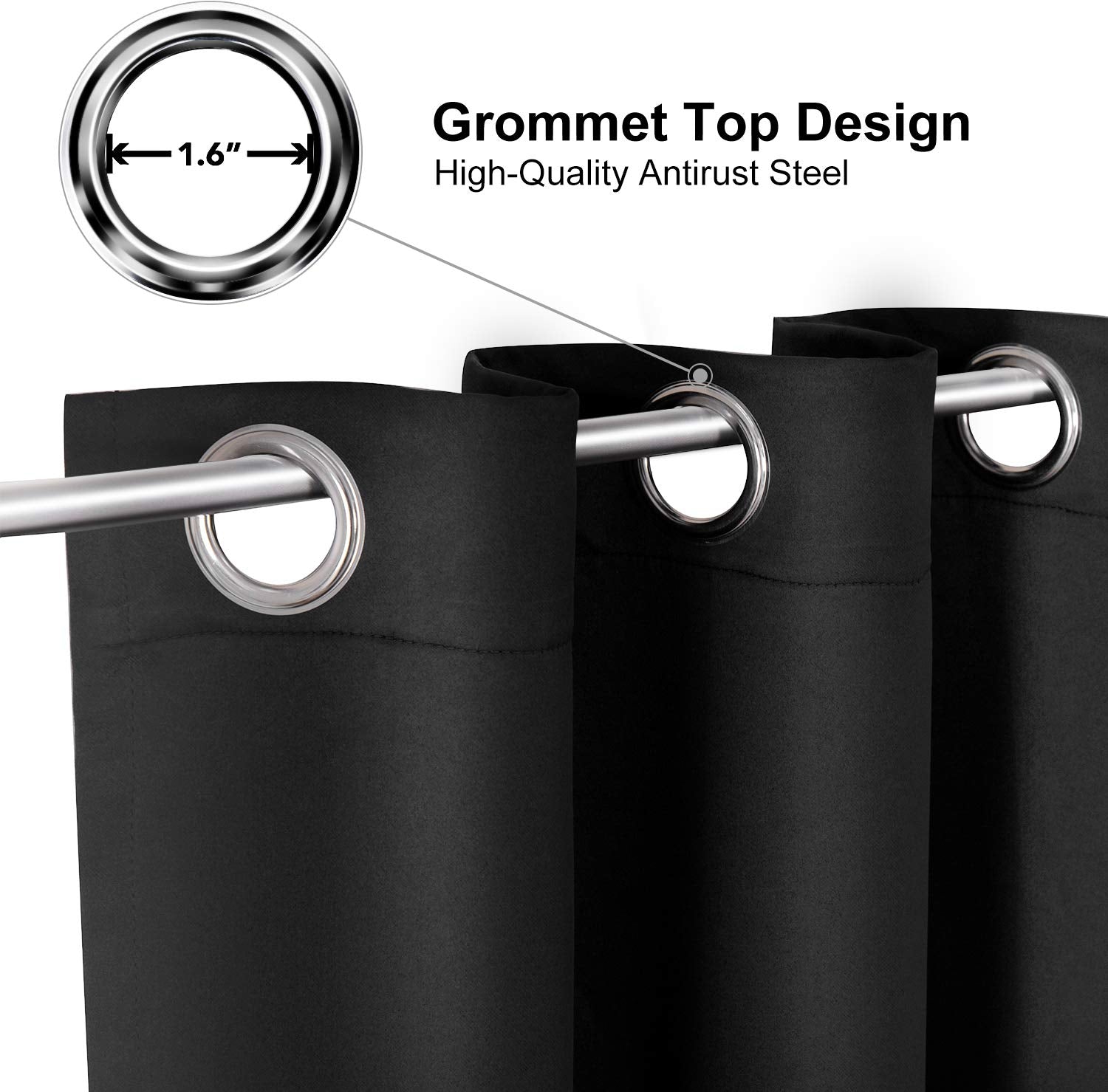 ChrisDowa grommet-top curtains glide smoothly on a rod