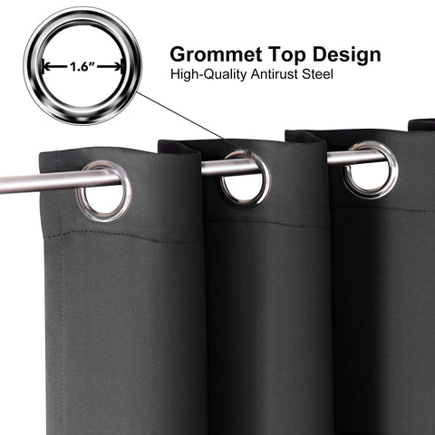 ChrisDowa grommet blackout curtains in a bedroom scene, blocks light for better rest.