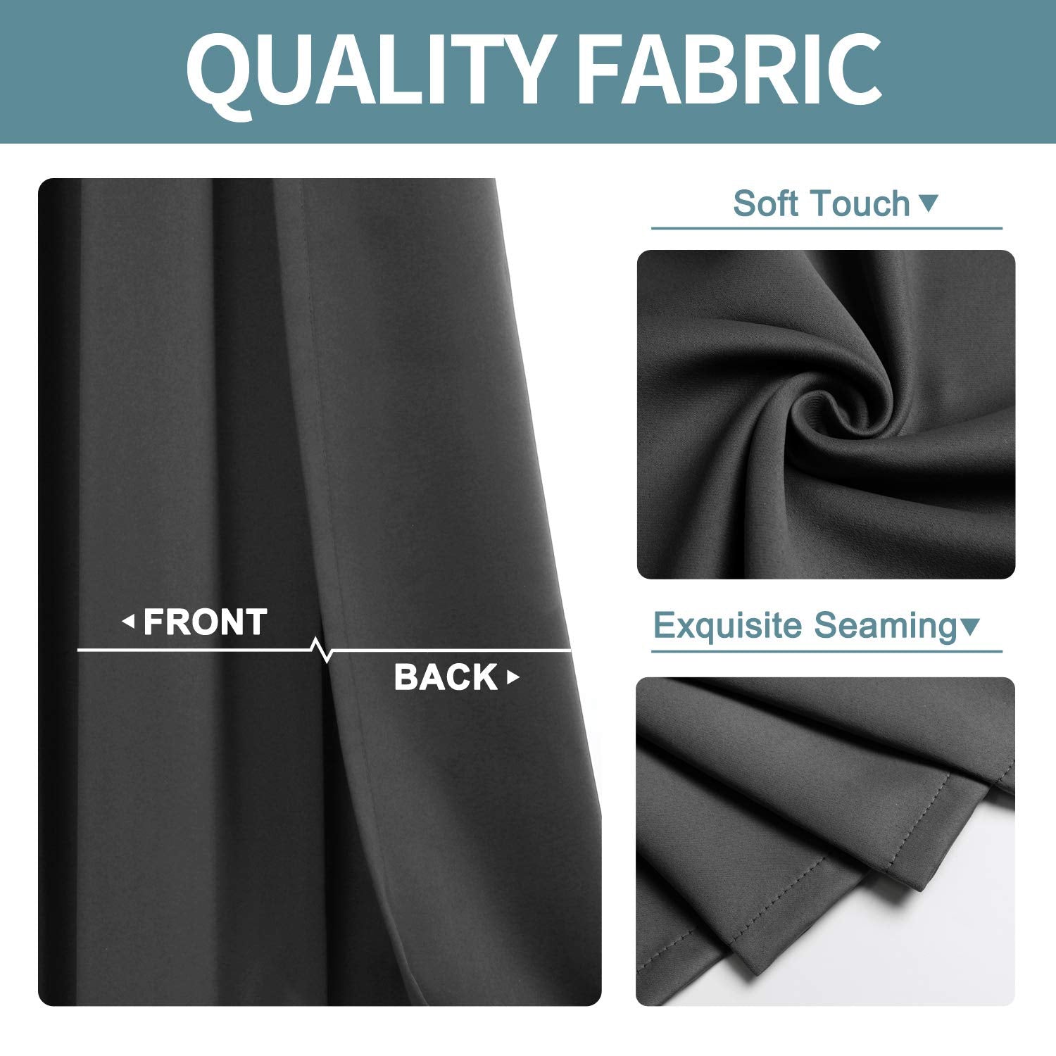 ChrisDowa grommet blackout curtains close-up fabric texture conveys luxurious softness