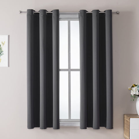 ChrisDowa grommet blackout curtains panel front view reduces daylight for deeper sleep