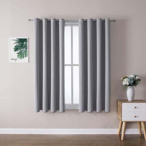 ChrisDowa grommet blackout curtain panel in light grey for privacy and light control