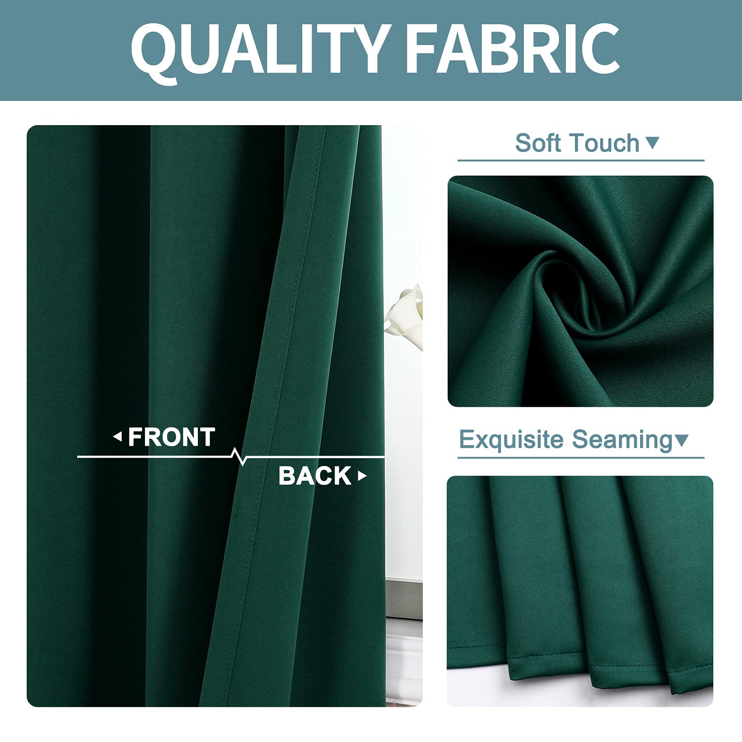 ChrisDowa forest green curtains panel in living room, enhancing privacy and ambient light control.