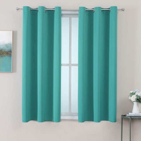 ChrisDowa grommet curtains teal 42W x 63L provide light control for bedrooms.
