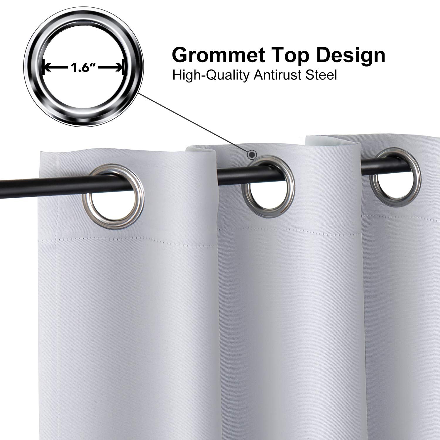 ChrisDowa grommet panel back view shows soft, double-sided fabric.
