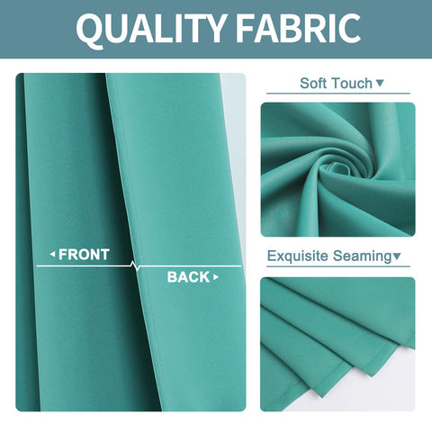 ChrisDowa light blocking curtains teal 42W x 63L block 90% of sunlight.