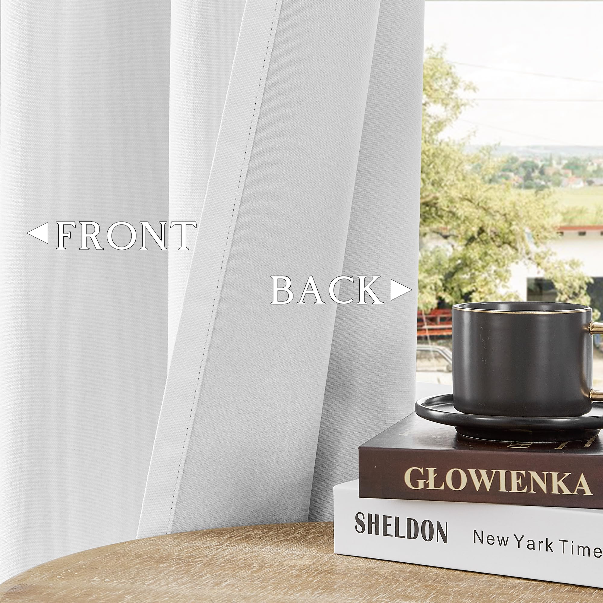 ChrisDowa linen-look curtain fabric with premium finish