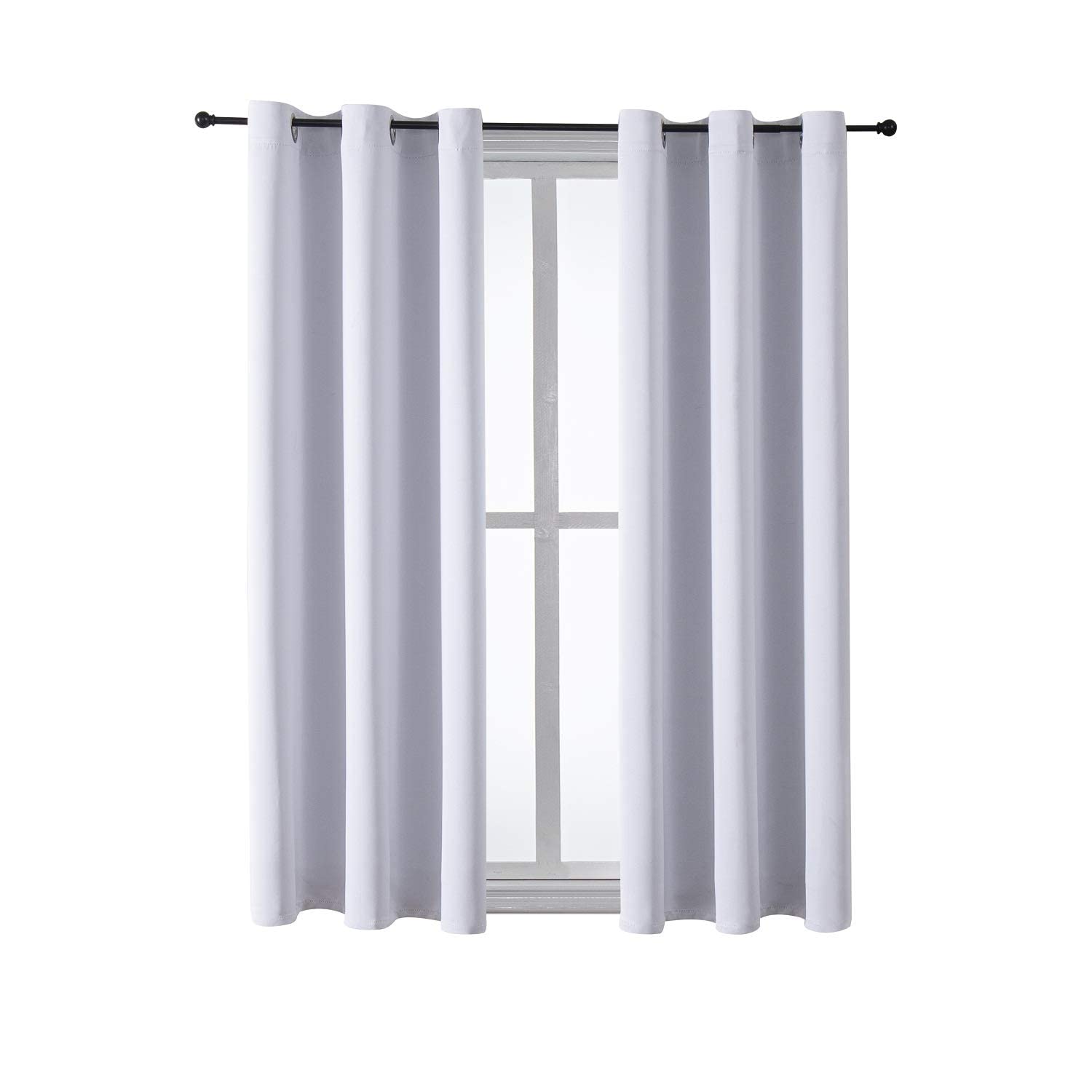 ChrisDowa machine-washable curtain care instructions image for easy cleaning.