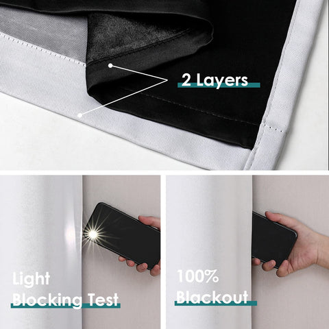 Six silver grommets on ChrisDowa curtains for easy sliding