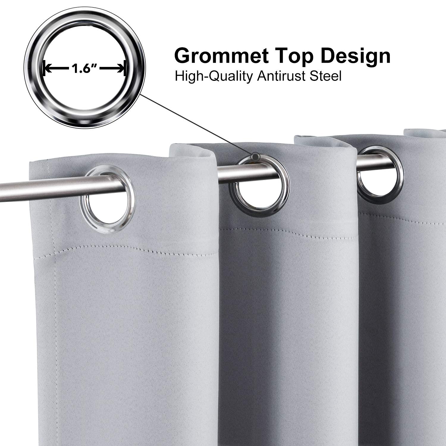 ChrisDowa thermal insulated curtains in light grey for energy efficiency.