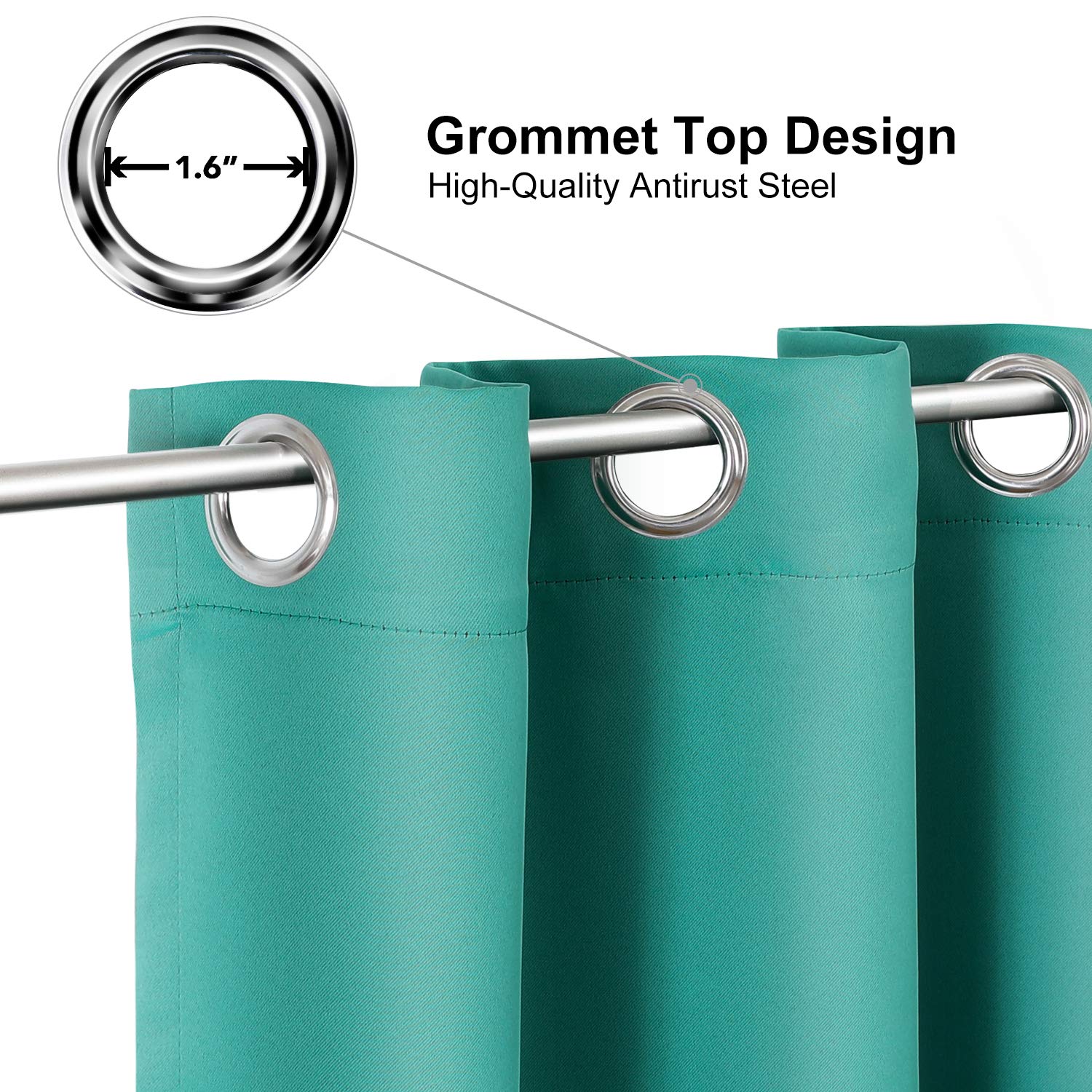 ChrisDowa thermal insulated curtains teal 42W x 63L improve room comfort.