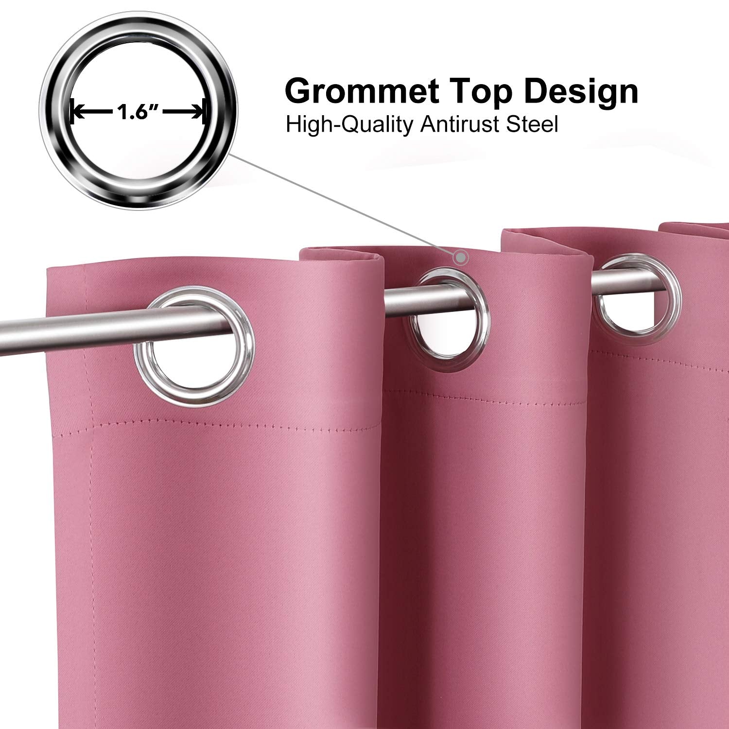 ChrisDowa thermal insulated curtains pink closeup help keep rooms comfortable