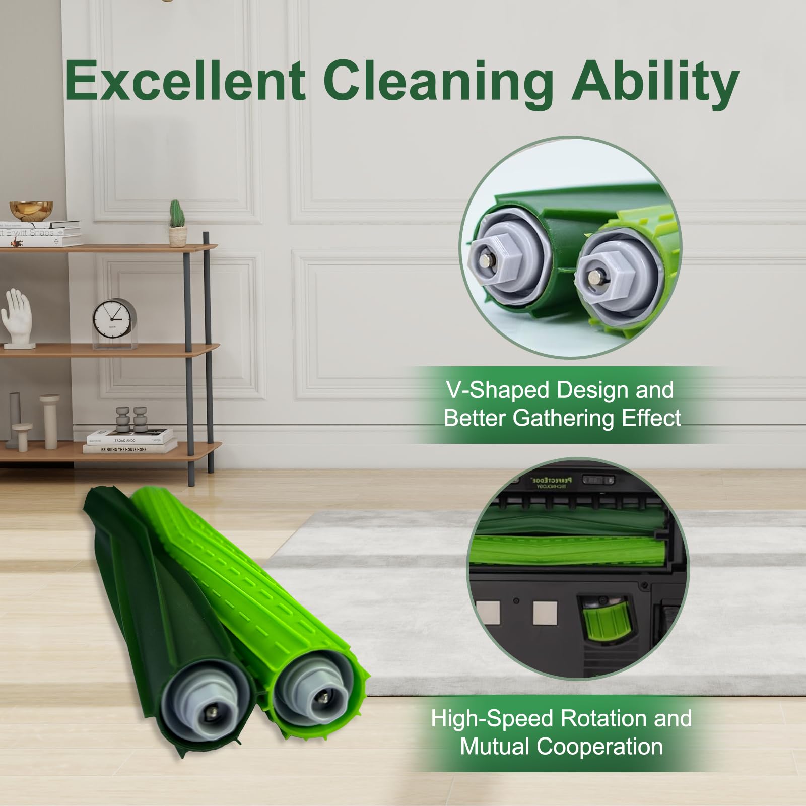 Chrostion dual rubber brushes for versatile flooring on s9 models.