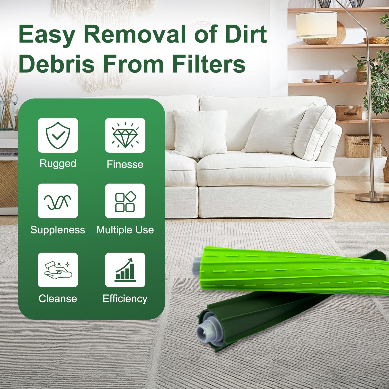 Chrostion multi-surface brushes tackle carpet and hard floors.