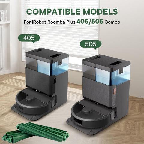 Chrostion Roomba Plus 405/505 compatibility graphic shows reliable fit.