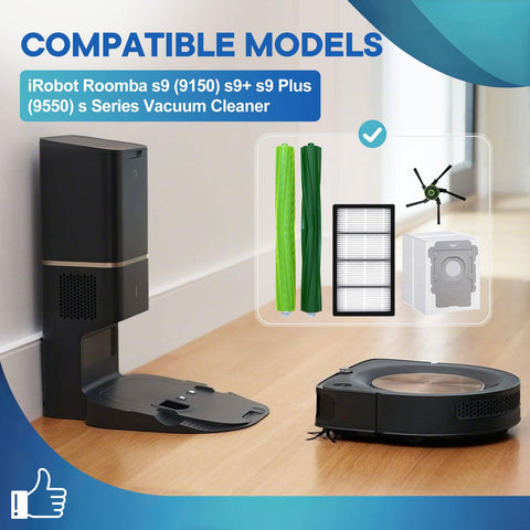 Chrostion Roomba s9 side brushes reach corners for thorough edge cleaning.