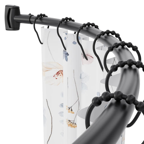 Chrsouly curved shower rod 42-72 inches, adjustable length for bathroom space.