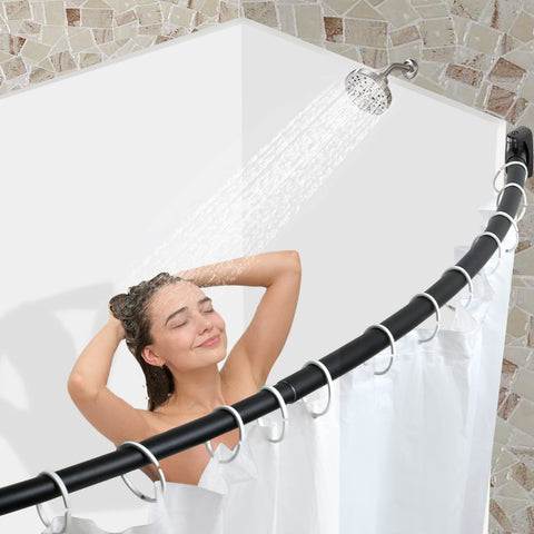 Chrsouly curved shower rod easy installation kit for quick setup.