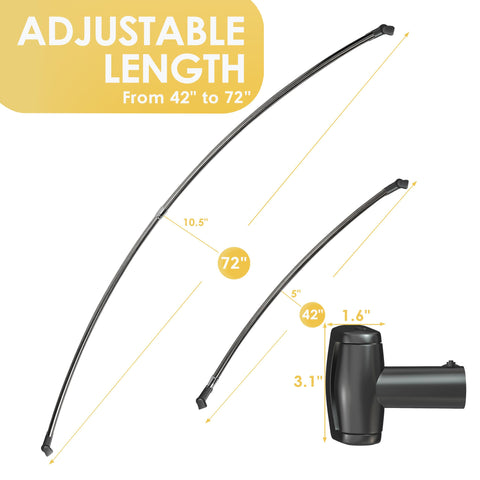 Chrsouly curved shower rod telescoping design expands space in small bathrooms.