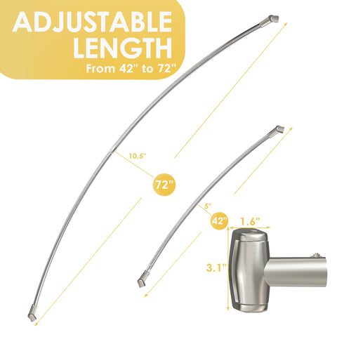 Chrsouly rotating bracket provides stable support for curved rod.