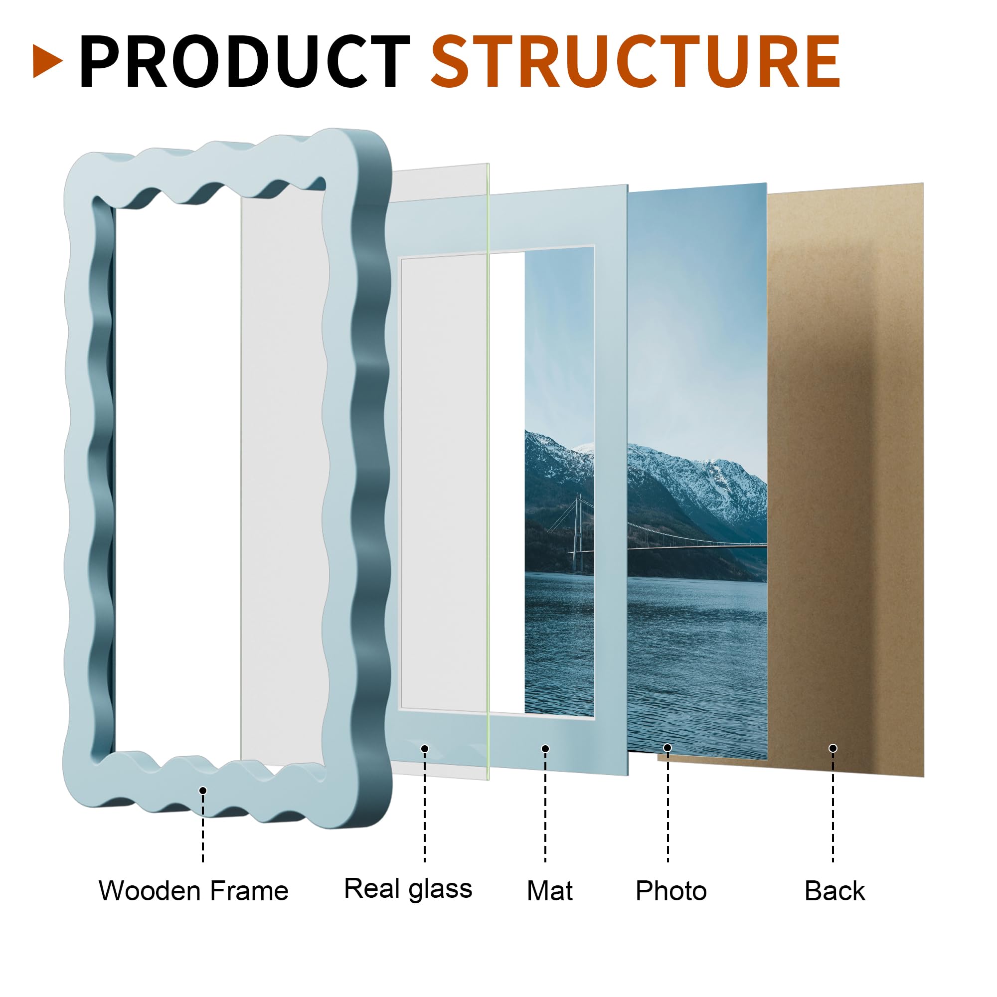 Chrspk wall-mounted blue frame displayed on wall for space-saving display