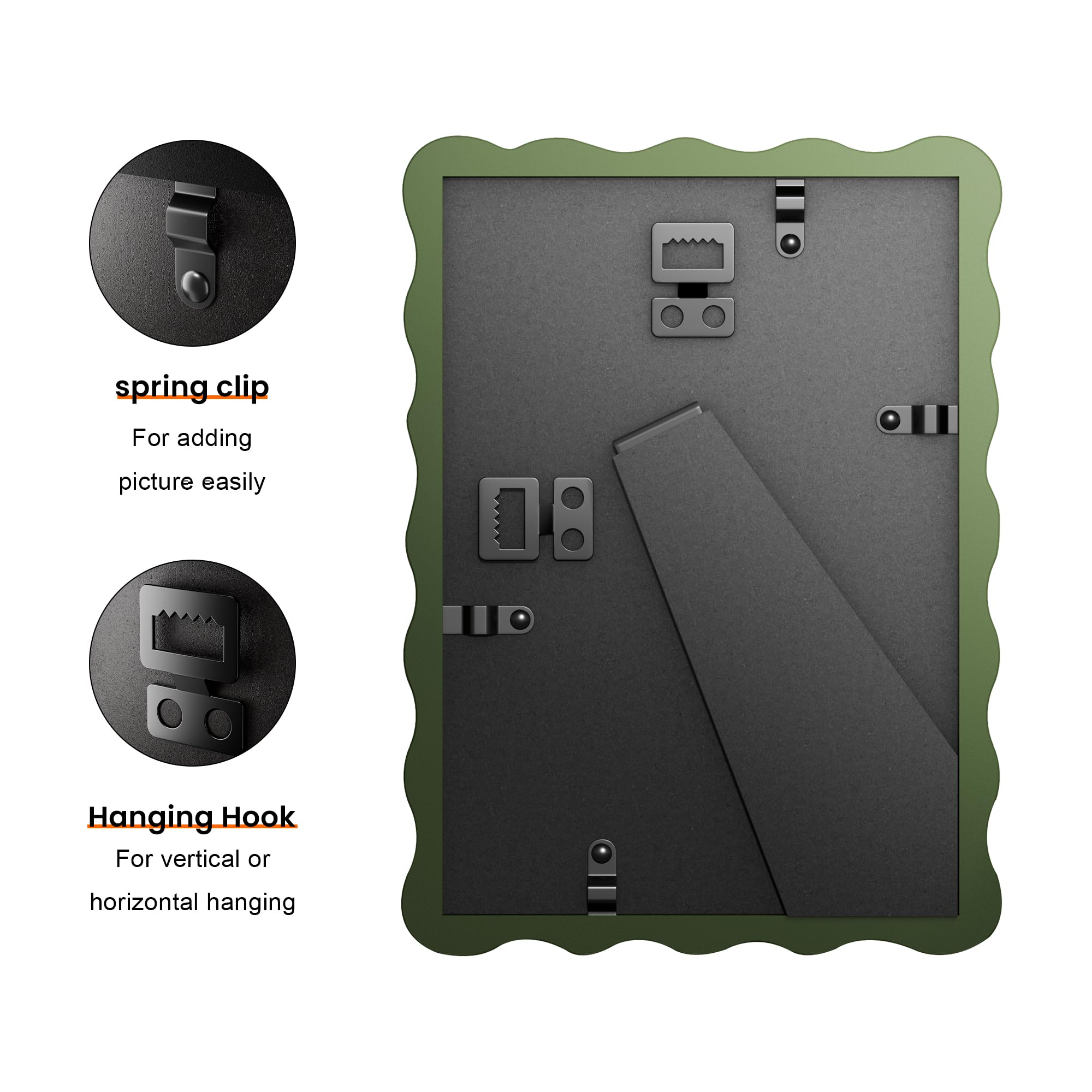 Chrspk wavy frame with mat reveals sharp 4x6 photo displays