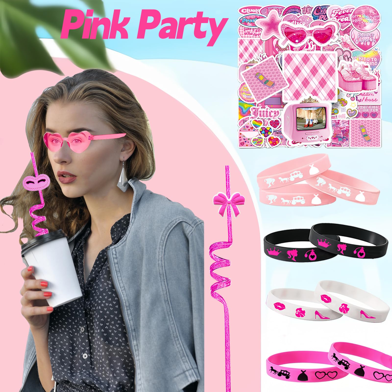 CHSLtmxq pink straws enhance sipping fun at any celebration.