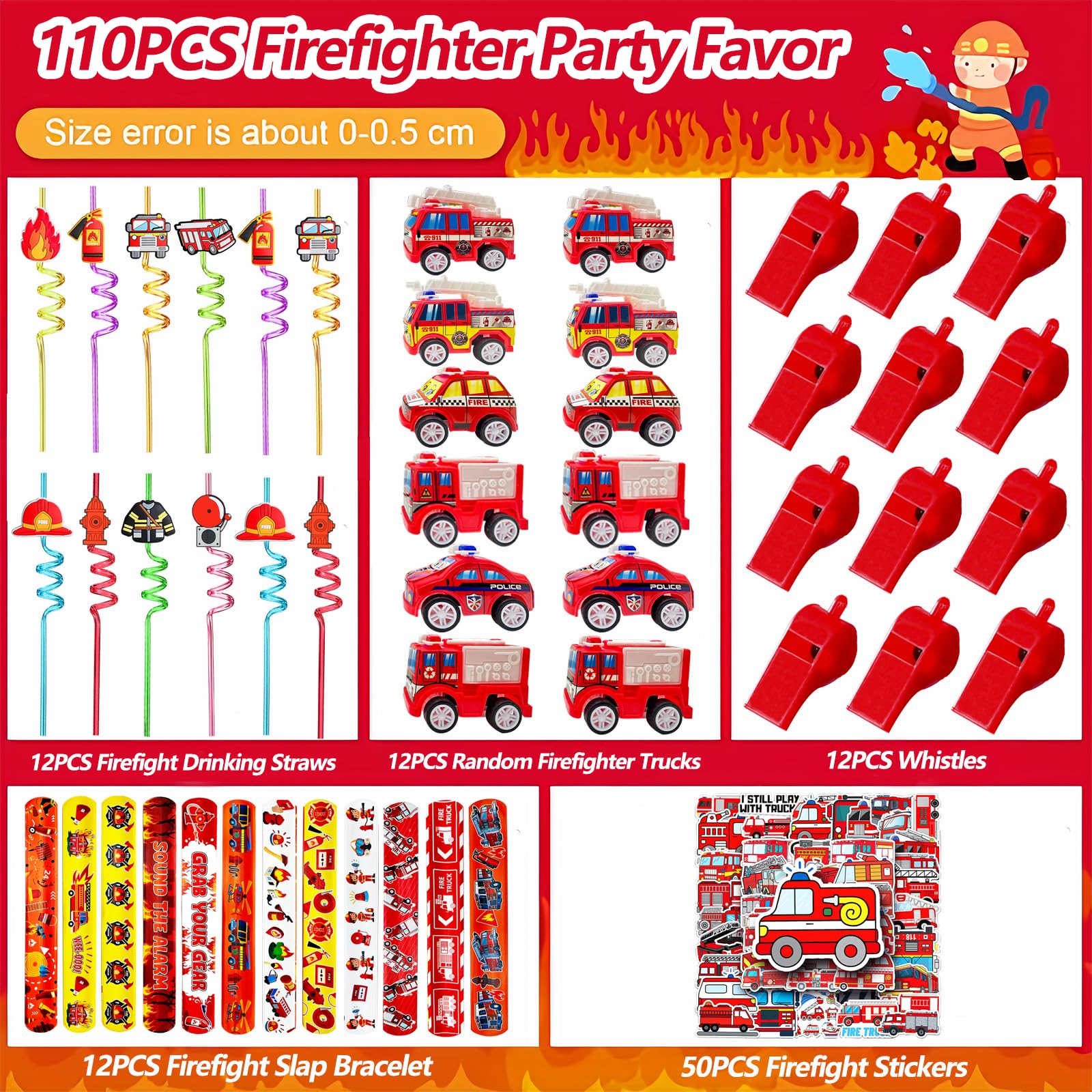 CHSLtmxq firefighter stickers for colorful party keepsakes.