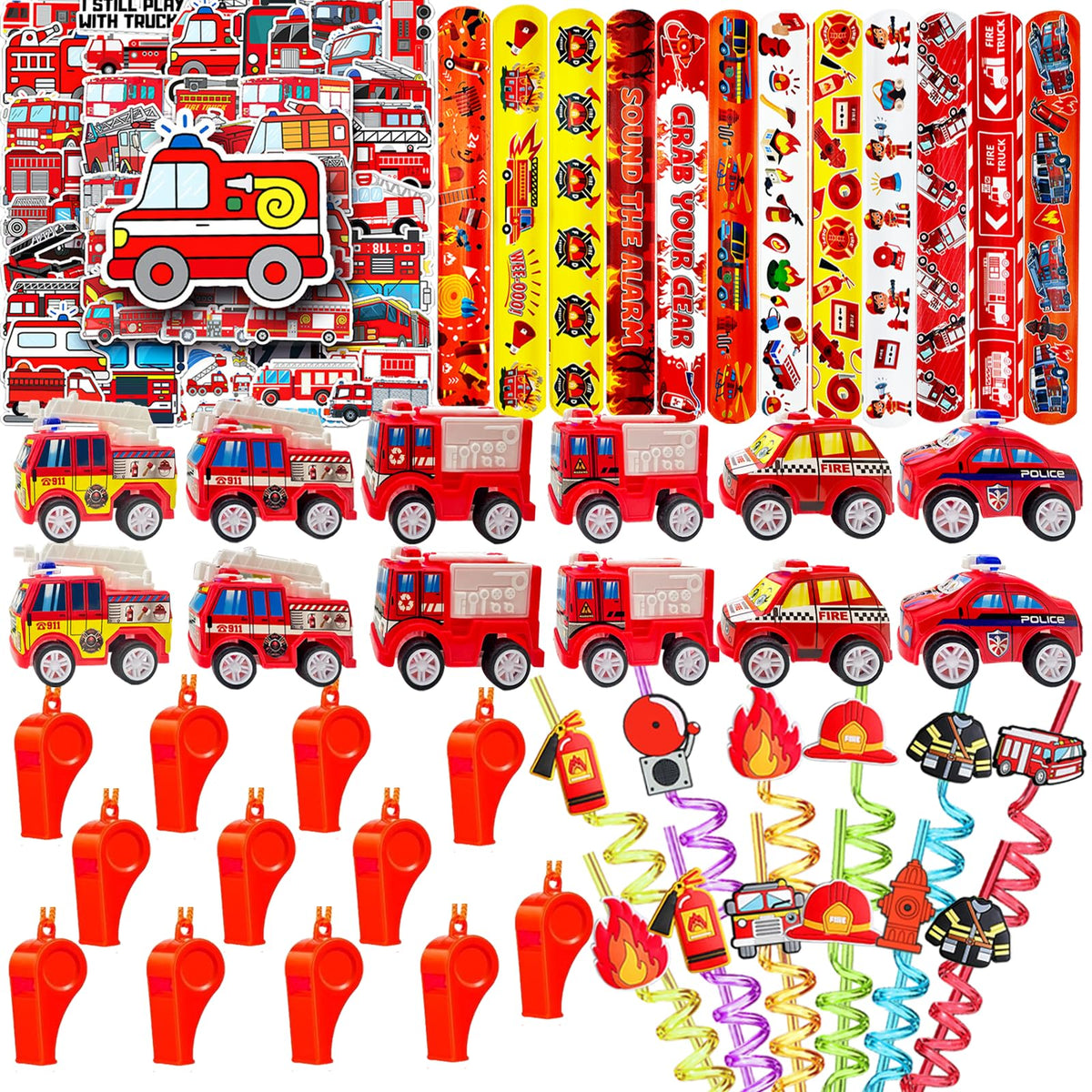 CHSLtmxq firetruck party favors in vivid designs for goody bags.