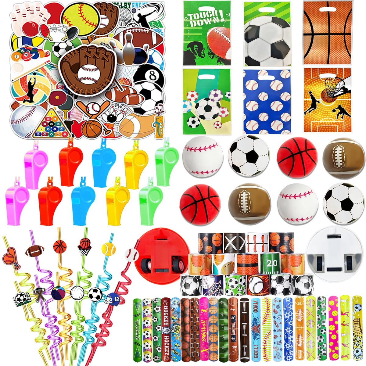 CHSLtmxq sports party favors bags with colorful ball designs for party decor