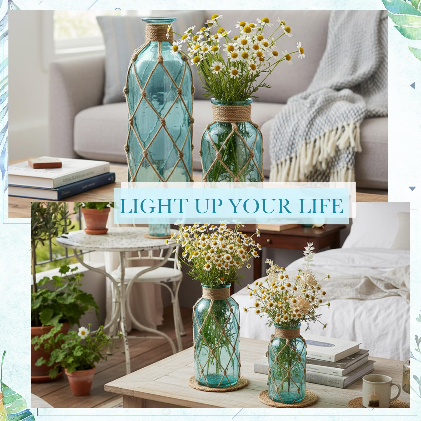 Chuangdi beach decor vase complements living room shelves.